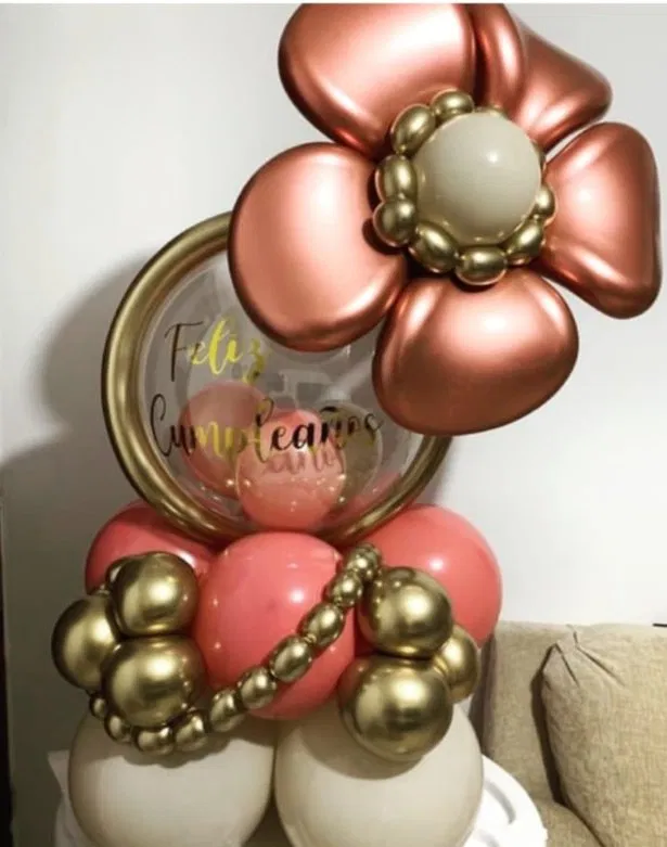 Arreglo globos rose gold